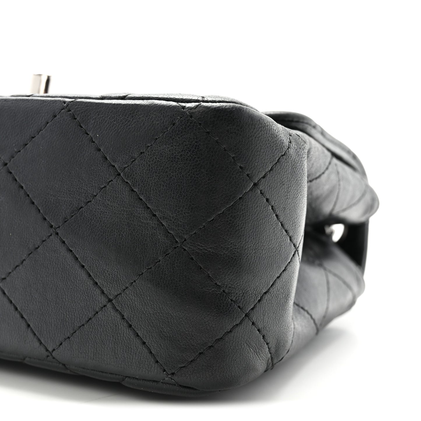 Lambskin Quilted Mini Square Flap Black