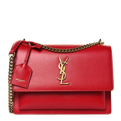 Saint Laurent Calfskin Medium Monogram Sunset Rouge Eros 1 of 13