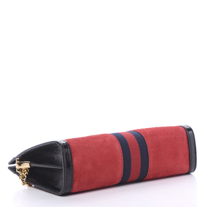 Gucci Suede Patent Web Small Ophidia Chain Shoulder Bag Hibiscus Red Black 3 of 10