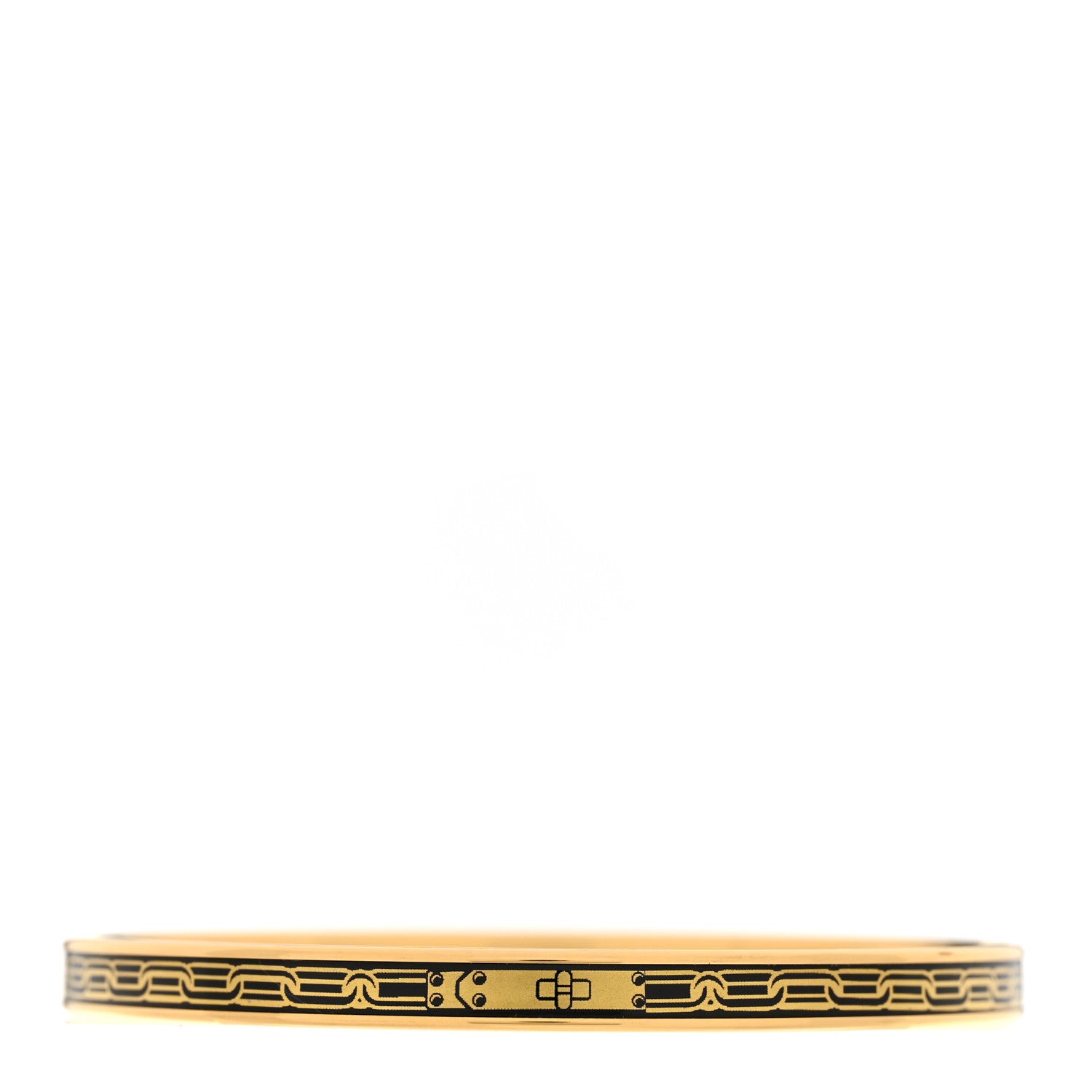 Hermes Enamel Printed Reaction En Chaines Extra Narrow Bracelet 70 Or Black 1 of 5