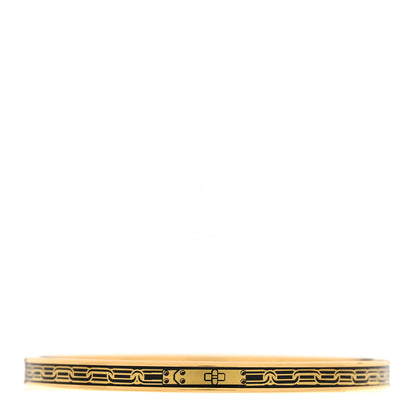 Hermes Enamel Printed Reaction En Chaines Extra Narrow Bracelet 70 Or Black 1 of 5