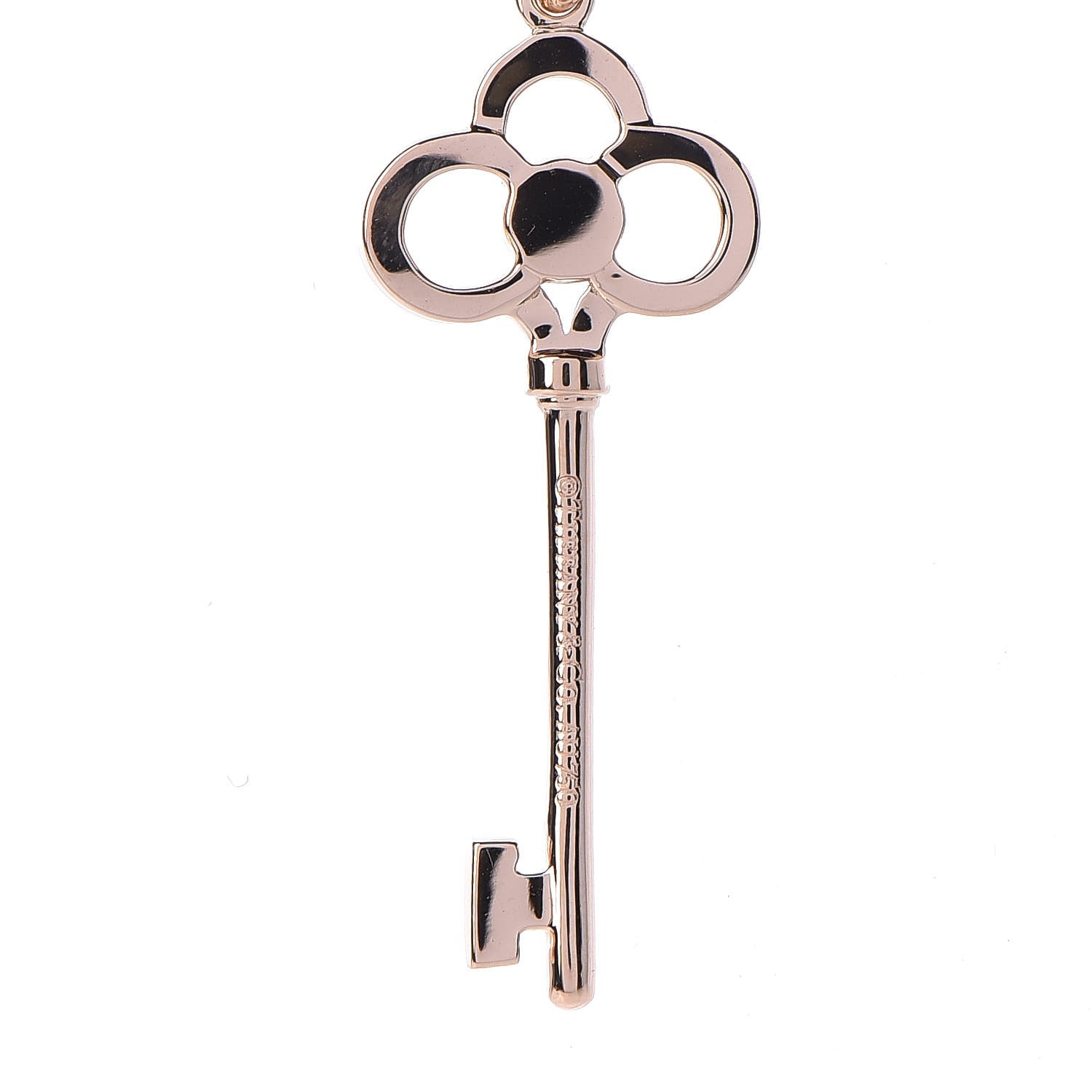 Tiffany 18K Rose Gold Diamond Crown Key Pendant Necklace 5 of 8