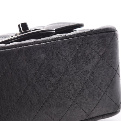 Chanel Crumpled Calfskin Quilted Mini Square Flap So Black 10 of 11