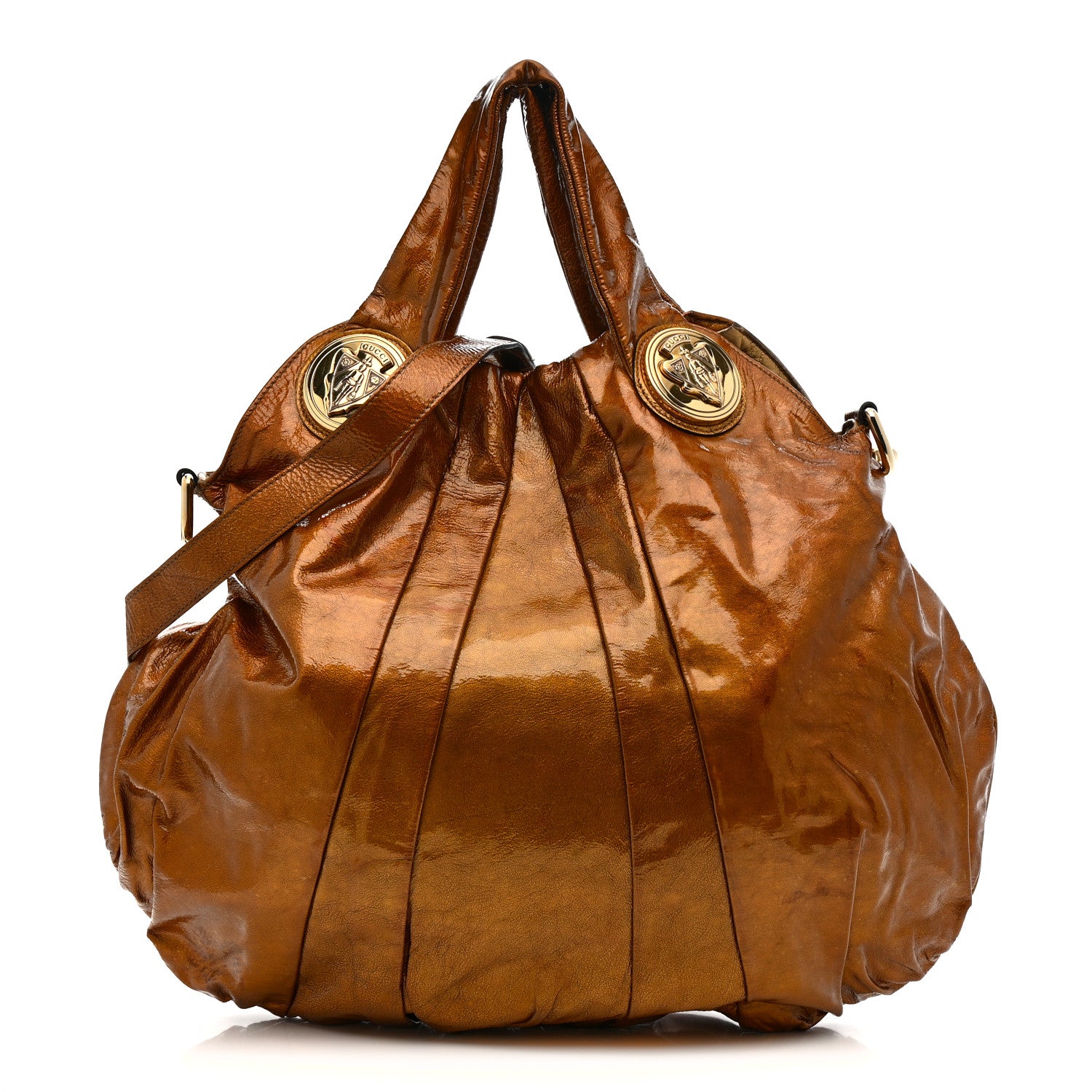 Gucci Patent Medium Hysteria Top Handle Bag Gold 1 of 20