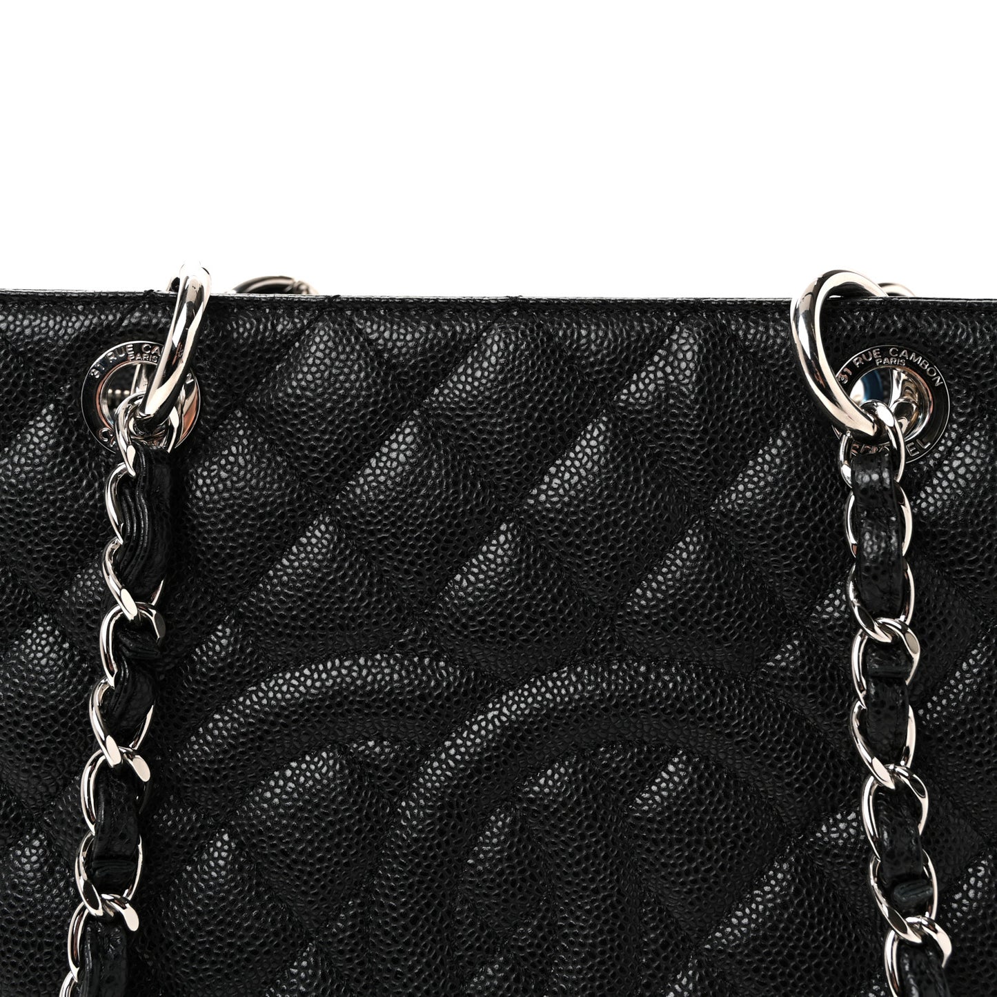 Caviar Quilted Grand Shopping Tote GST Black