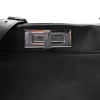 Fendi Vitello Seta Snakeskin Crocodile Monster Eyes Medium Peekaboo Iconic Satchel Black Girasole 7 of 9