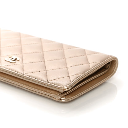 Chanel Metallic Lambskin Quilted Yen Wallet Gold 10 of 17