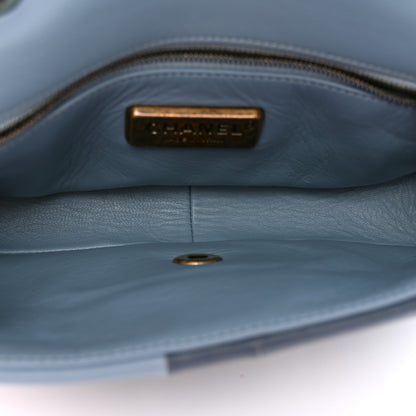 Chanel Snakeskin Lambskin Patchwork Small Flap Blue 5 of 14