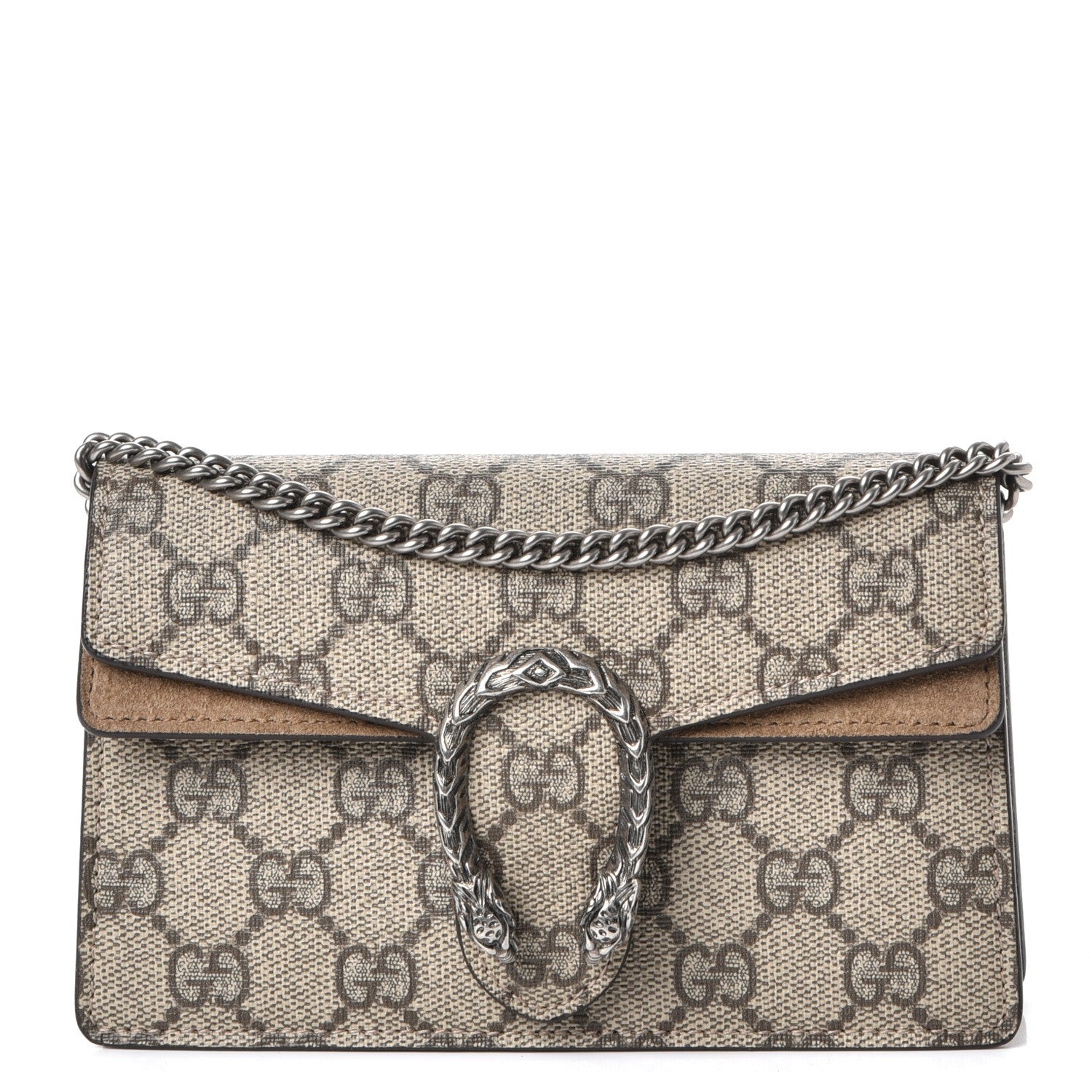 Gucci GG Supreme Monogram Super Mini Dionysus Shoulder Bag Taupe 1 of 8