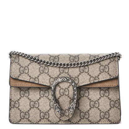 Gucci GG Supreme Monogram Super Mini Dionysus Shoulder Bag Taupe 1 of 8