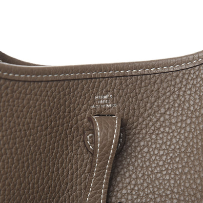 Hermes Taurillon Clemence Amazone Evelyne TPM Etoupe Bleu Indigo 5 of 9