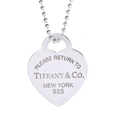 Tiffany Sterling Silver Long Return to Tiffany Heart Pendant Necklace 4 of 8