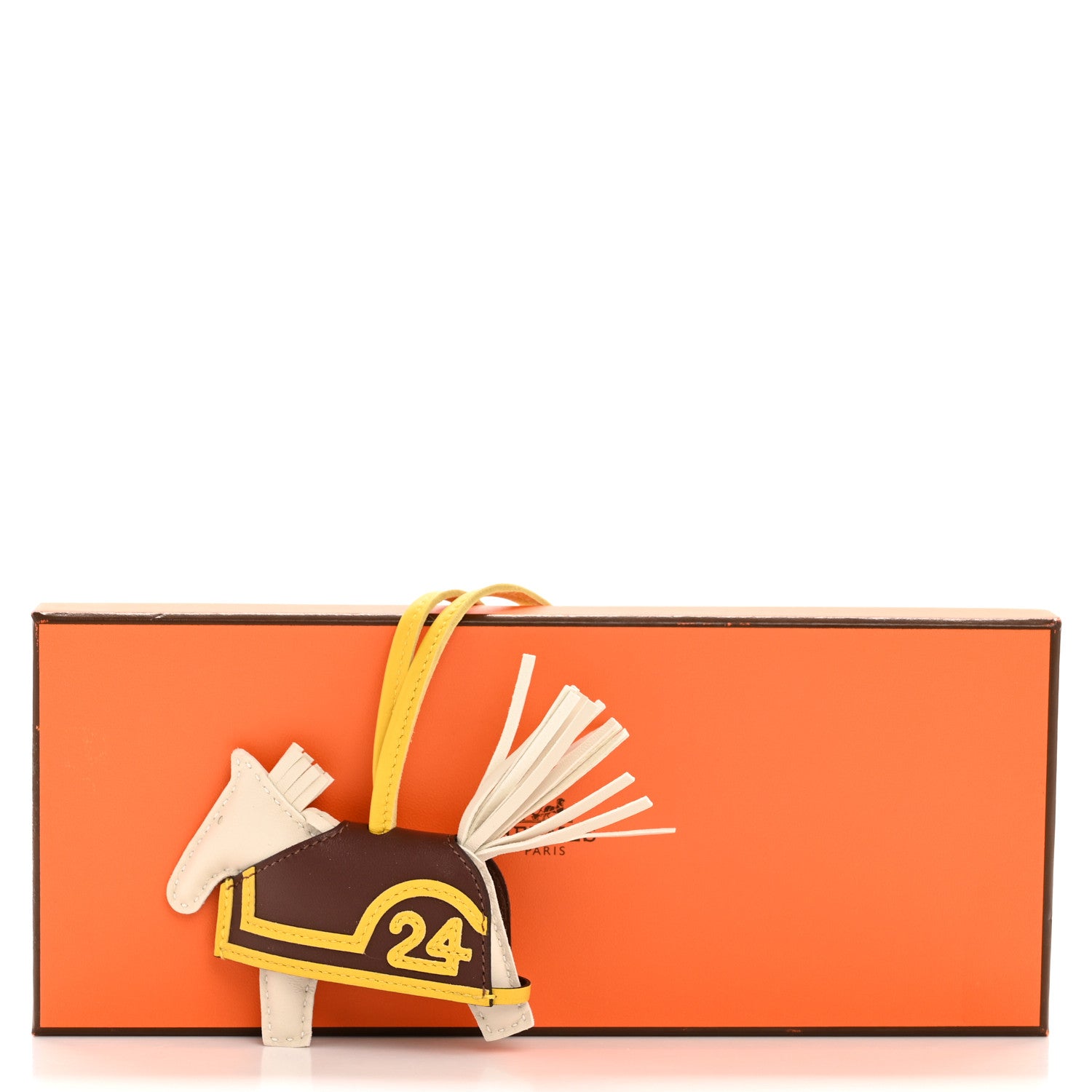 Hermes Milo Lambskin Grigri Rodeo Robeo 24 Bag Charm PM Craie Terre Jaune De Naples 5 of 5