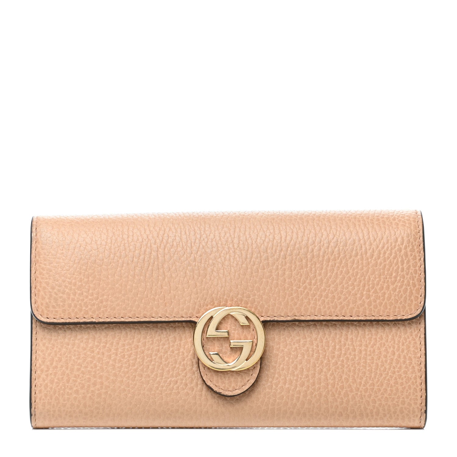 Gucci Dollar Calfskin Interlocking G Continental Wallet Camelia 1 of 6