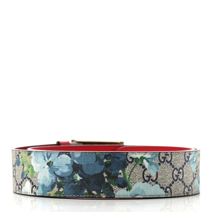 Gucci GG Plus Monogram Blooms Plaque Belt 85 34 Blue 3 of 6
