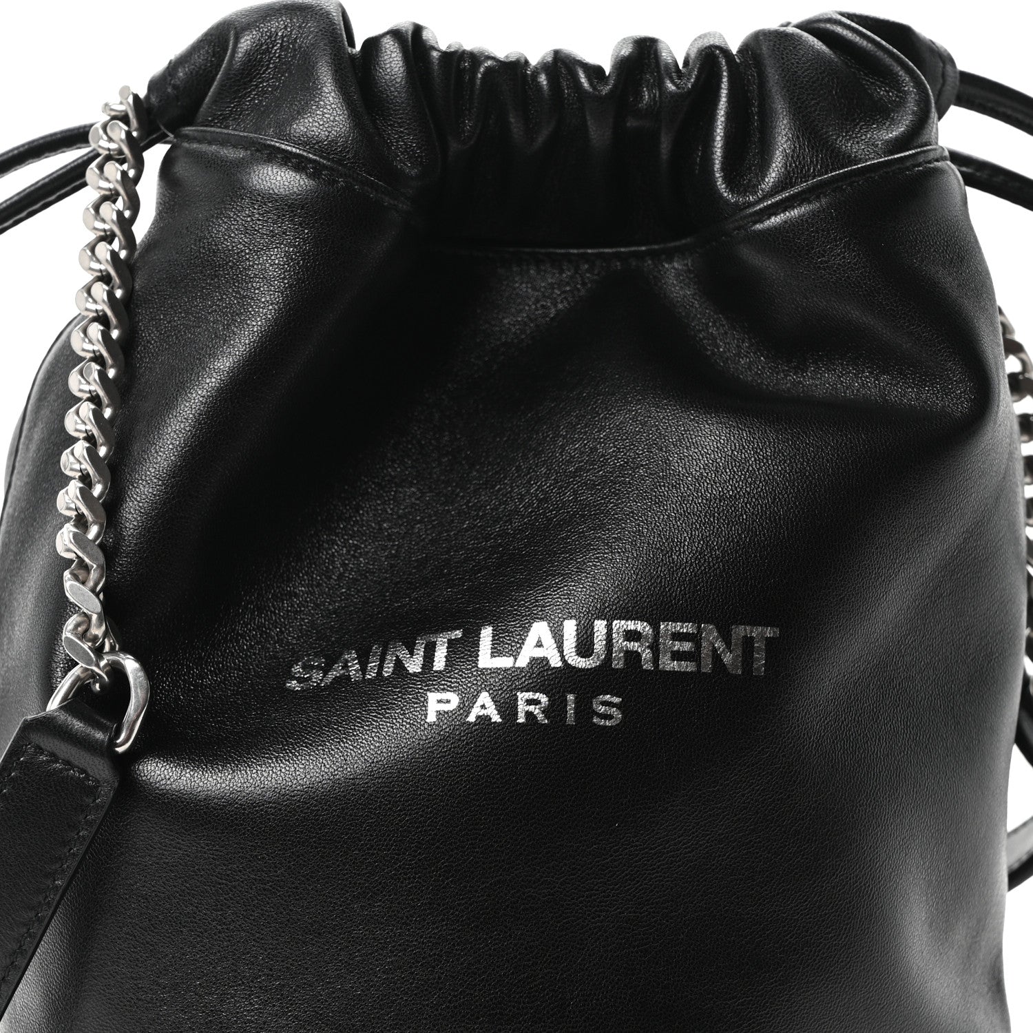 Saint Laurent Lambskin Small Teddy Bucket Bag Black 9 of 12