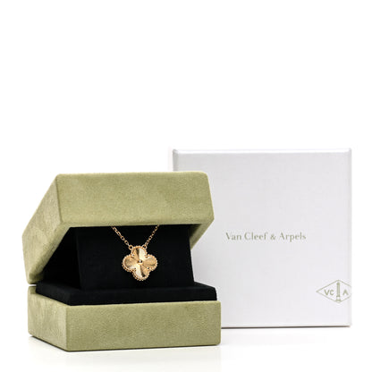 Van Cleef & Arpels 18K Yellow Gold Guilloche Vintage Alhambra Pendant Necklace 6 of 6