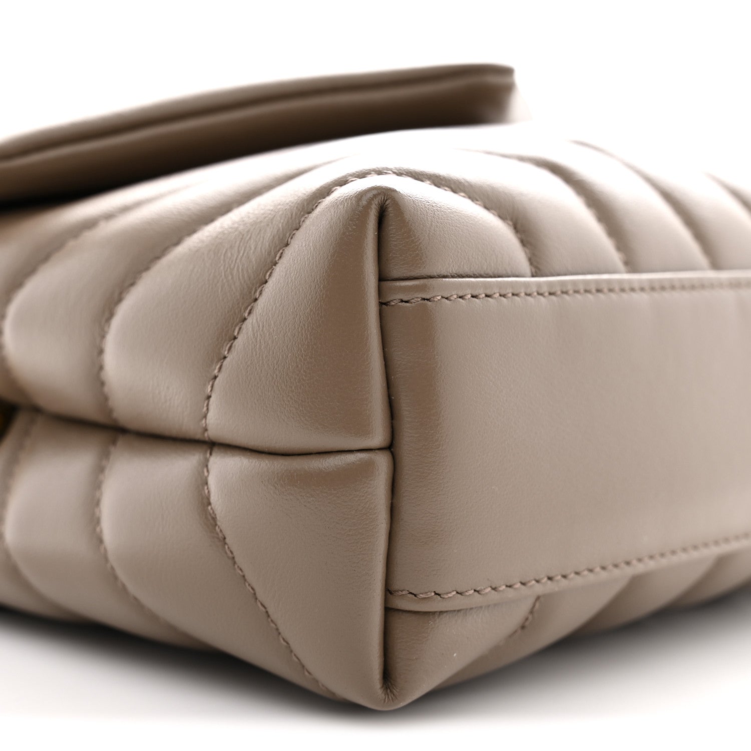 Saint Laurent Calfskin Y Quilted Monogram Toy Loulou Crossbody Bag Taupe 9 of 11