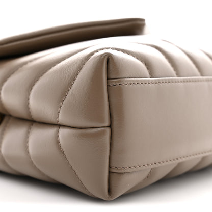 Saint Laurent Calfskin Y Quilted Monogram Toy Loulou Crossbody Bag Taupe 9 of 11