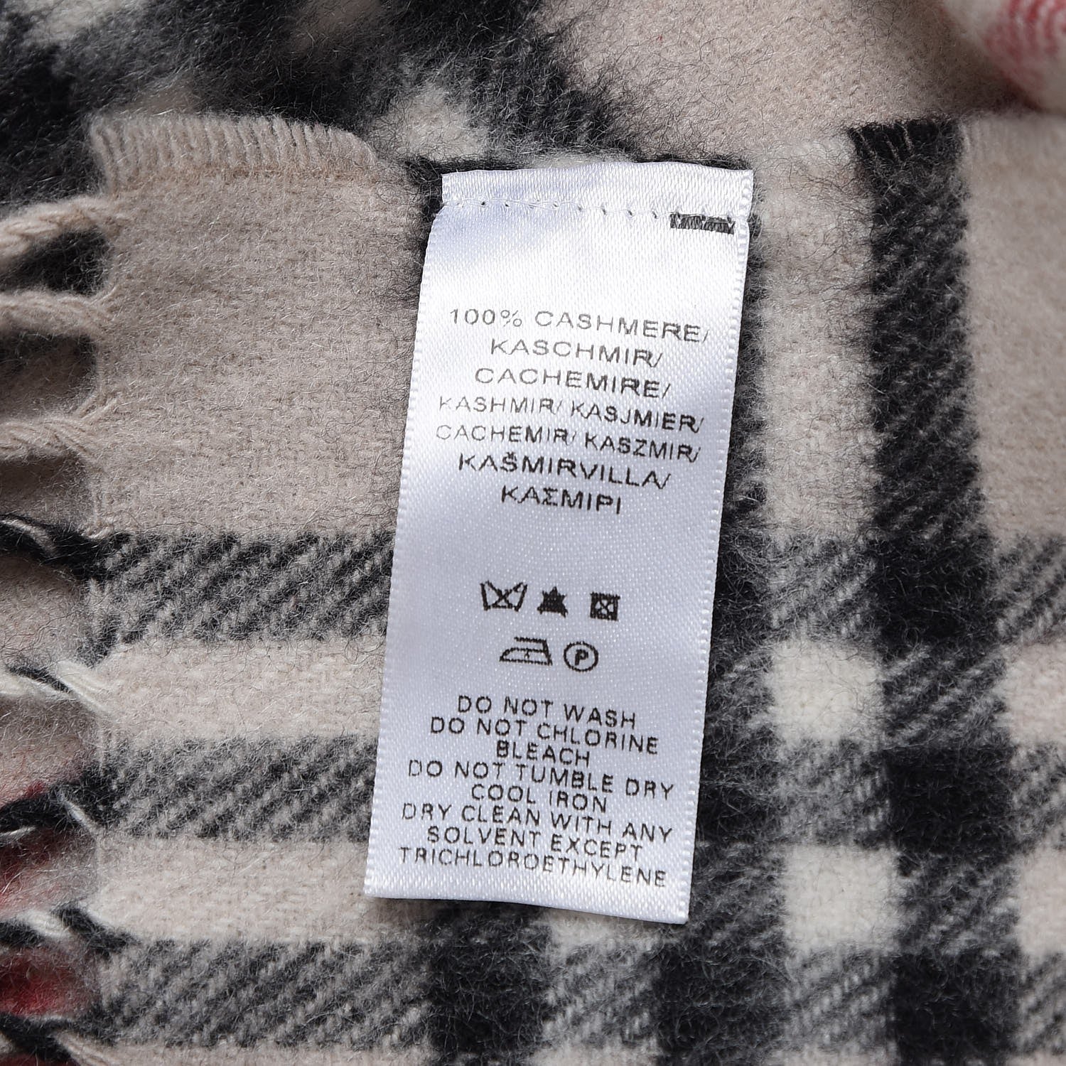Burberry Cashmere House Check Fringe Scarf Beige 5 of 6