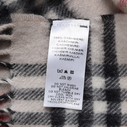 Burberry Cashmere House Check Fringe Scarf Beige 5 of 6