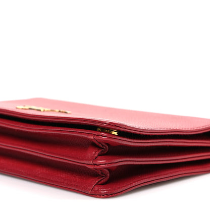 Prada Saffiano Lux Chain Wallet Fuoco 9 of 9