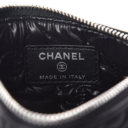 Chanel Goatskin Camellia Embossed Cosmetic Pouch Black 6 of 7