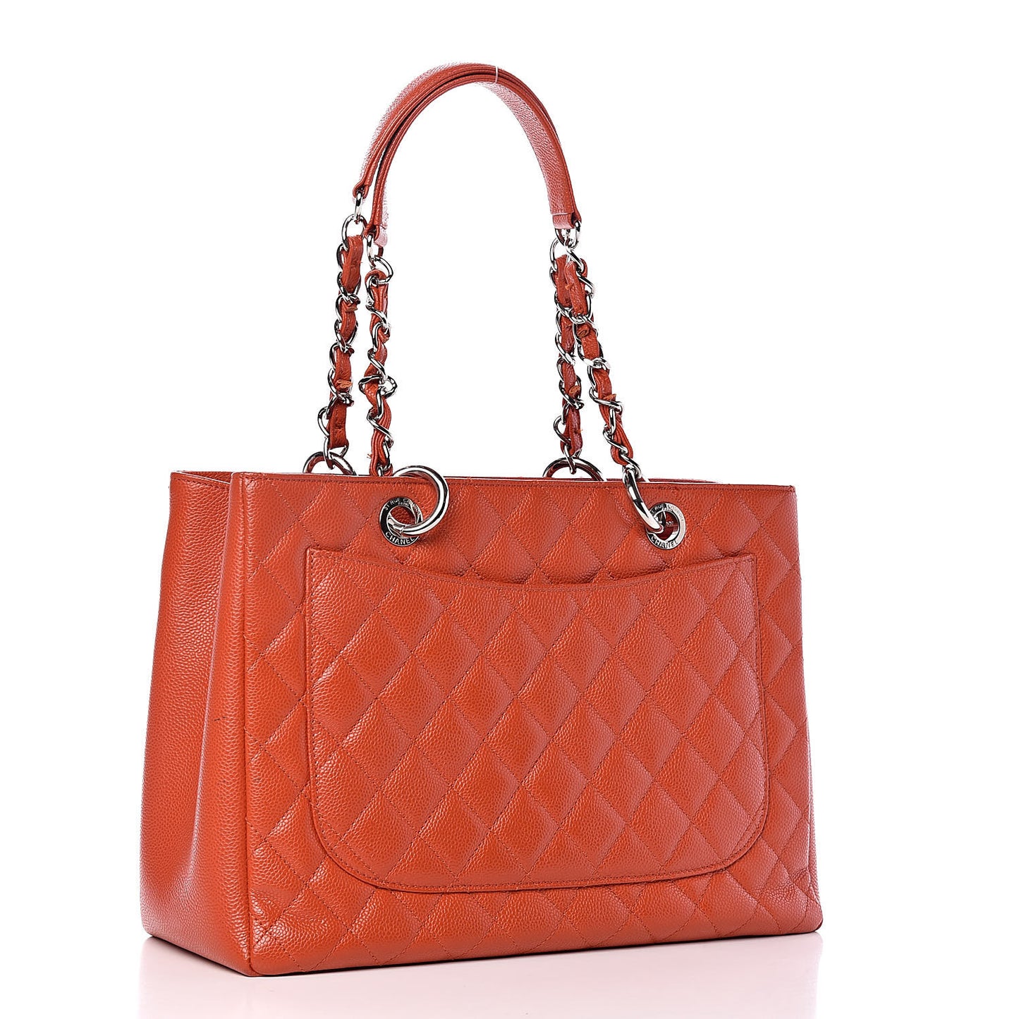 Caviar Quilted Grand Shopping Tote GST Orange