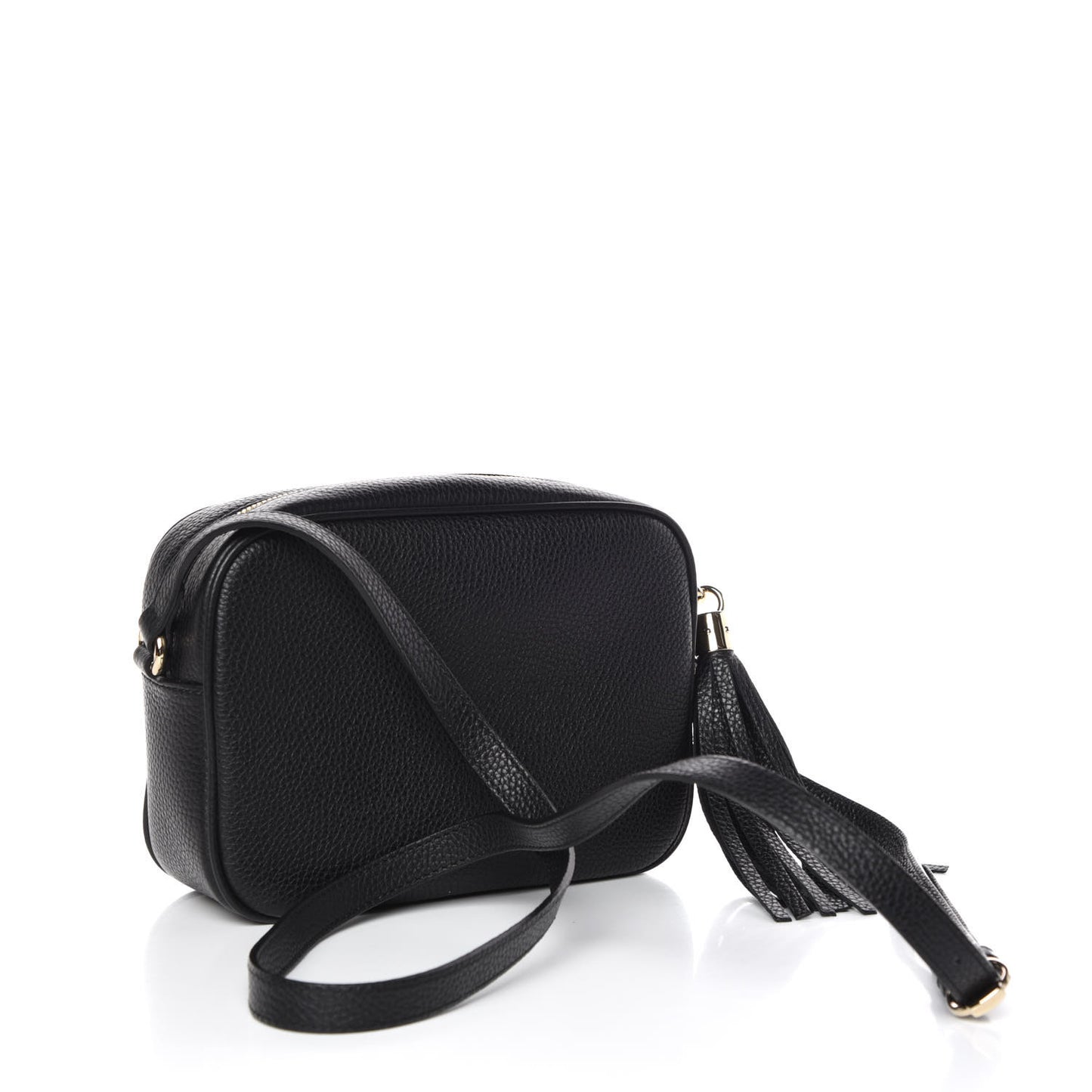 Pebbled Calfskin Small Soho Disco Bag Black