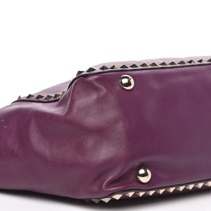 Valentino Garavani Vitello Medium Rockstud Tote Grape 7 of 12