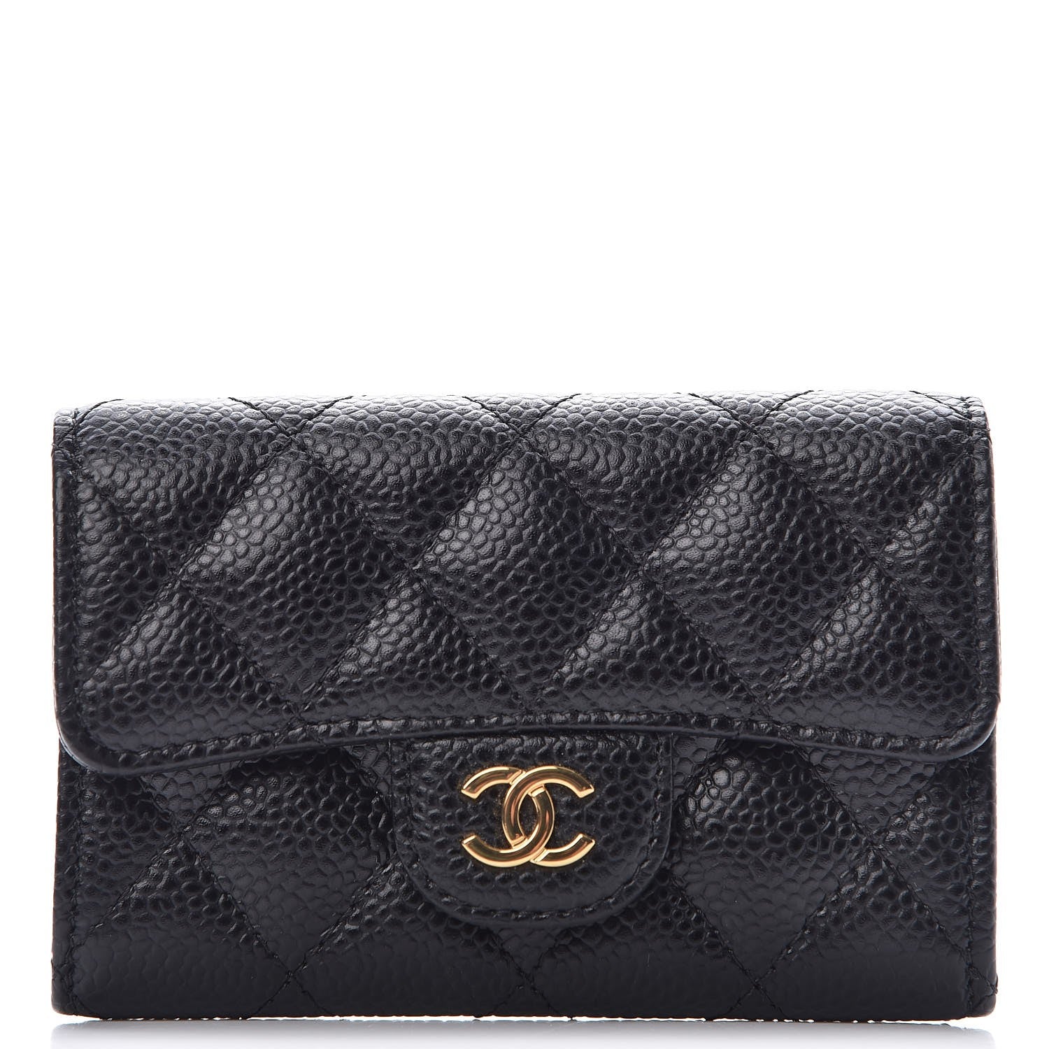 Chanel Caviar Quilted Flap Card Holder Black 1 of 9