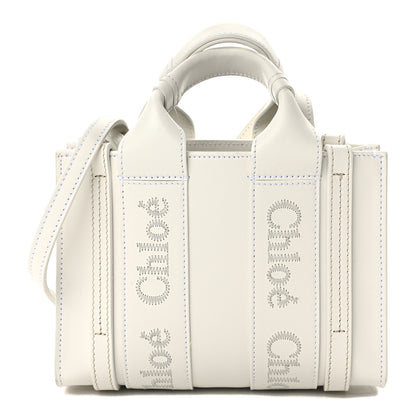 Chloe Calfskin Mini Woody Ribbon Tote White 1 of 11