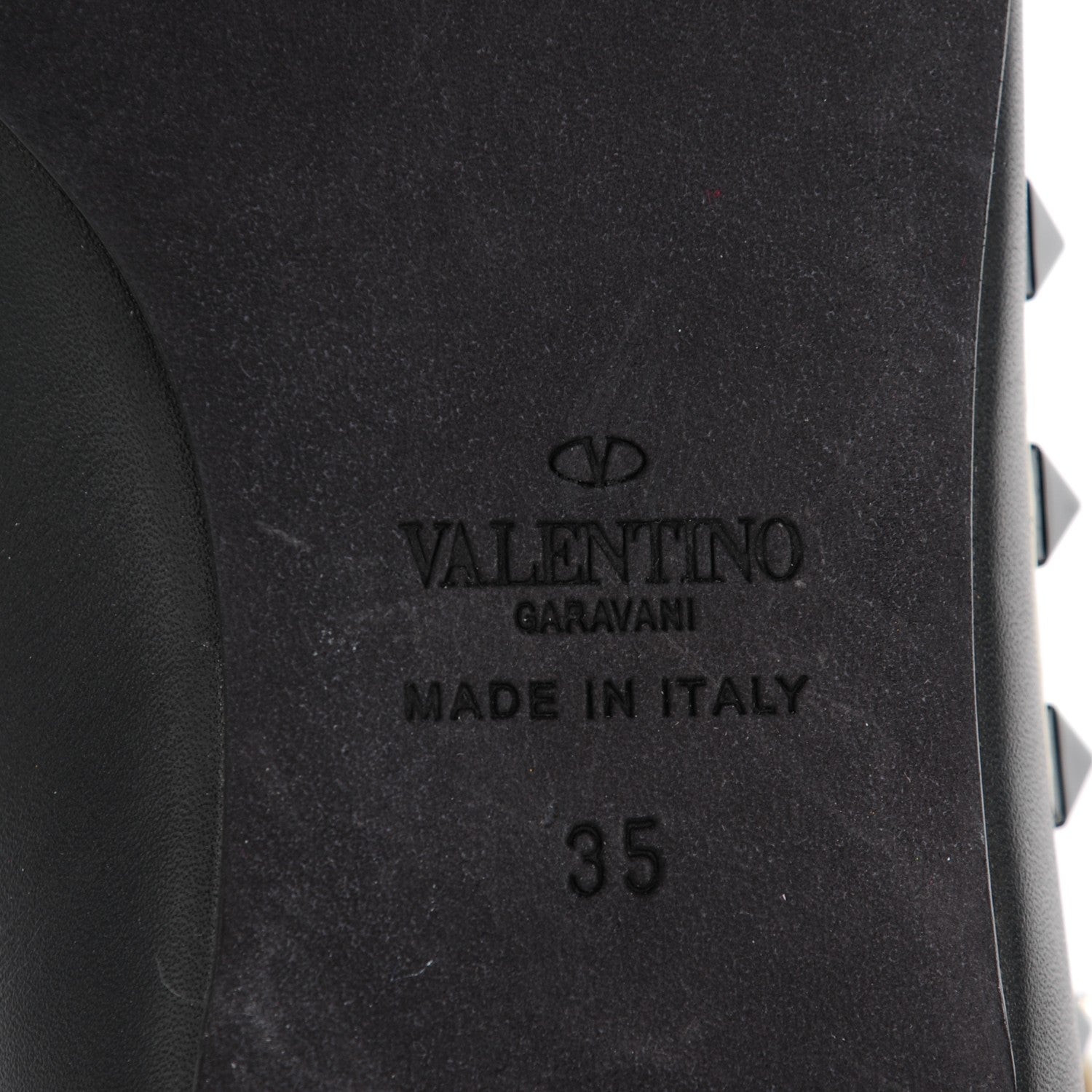 Valentino Garavani Nappa Rockstud Cage Ballerina Flats 35 Black Ivory 7 of 9