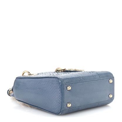 Christian Dior Snakeskin Mini Lady Dior Blue 3 of 10