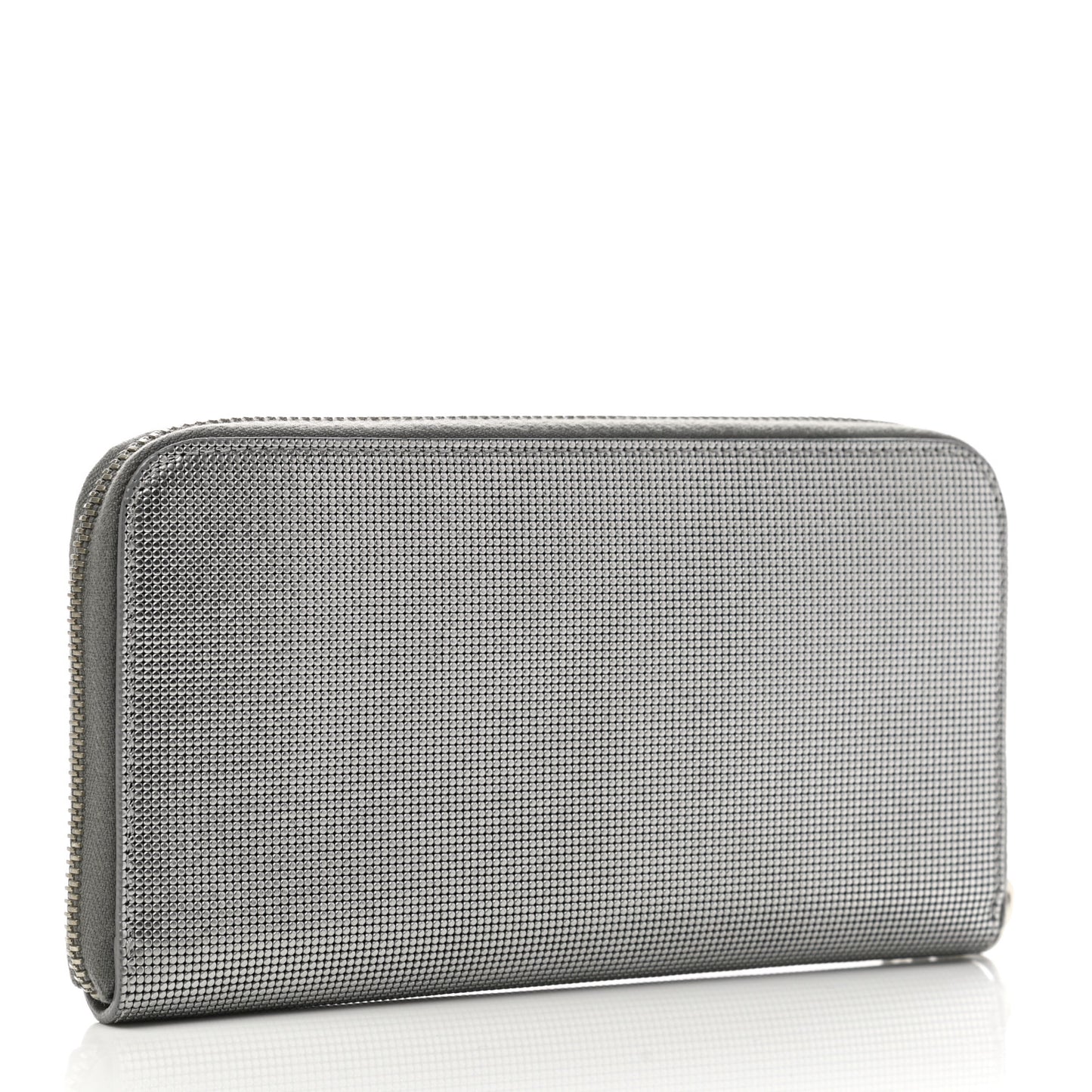 Vitello Lampo Zip Around Wallet Argento