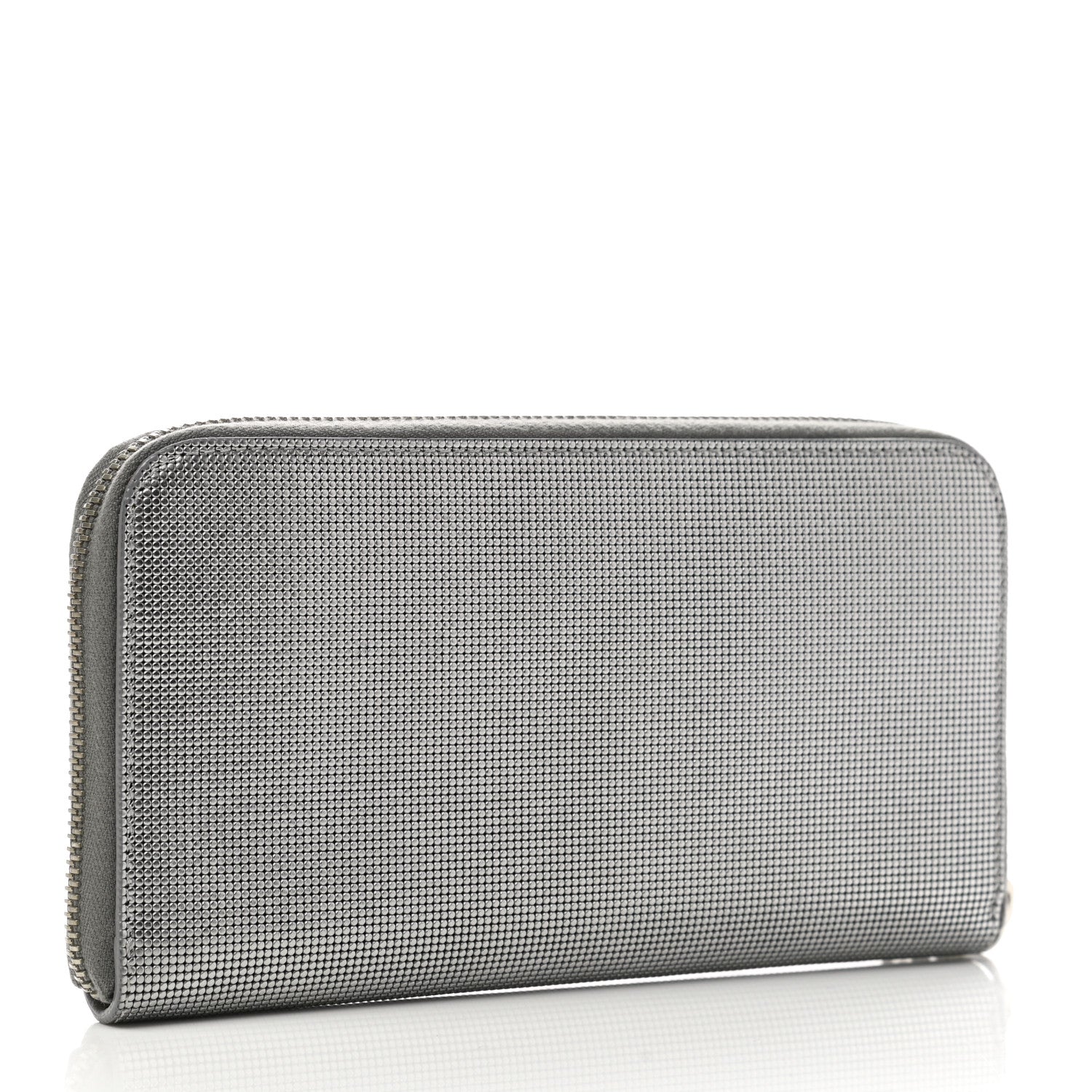 Fendi Vitello Lampo Zip Around Wallet Argento 3 of 8
