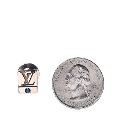 Louis Vuitton 10K Yellow Gold Blue Sapphire Employee Pin 2 of 4