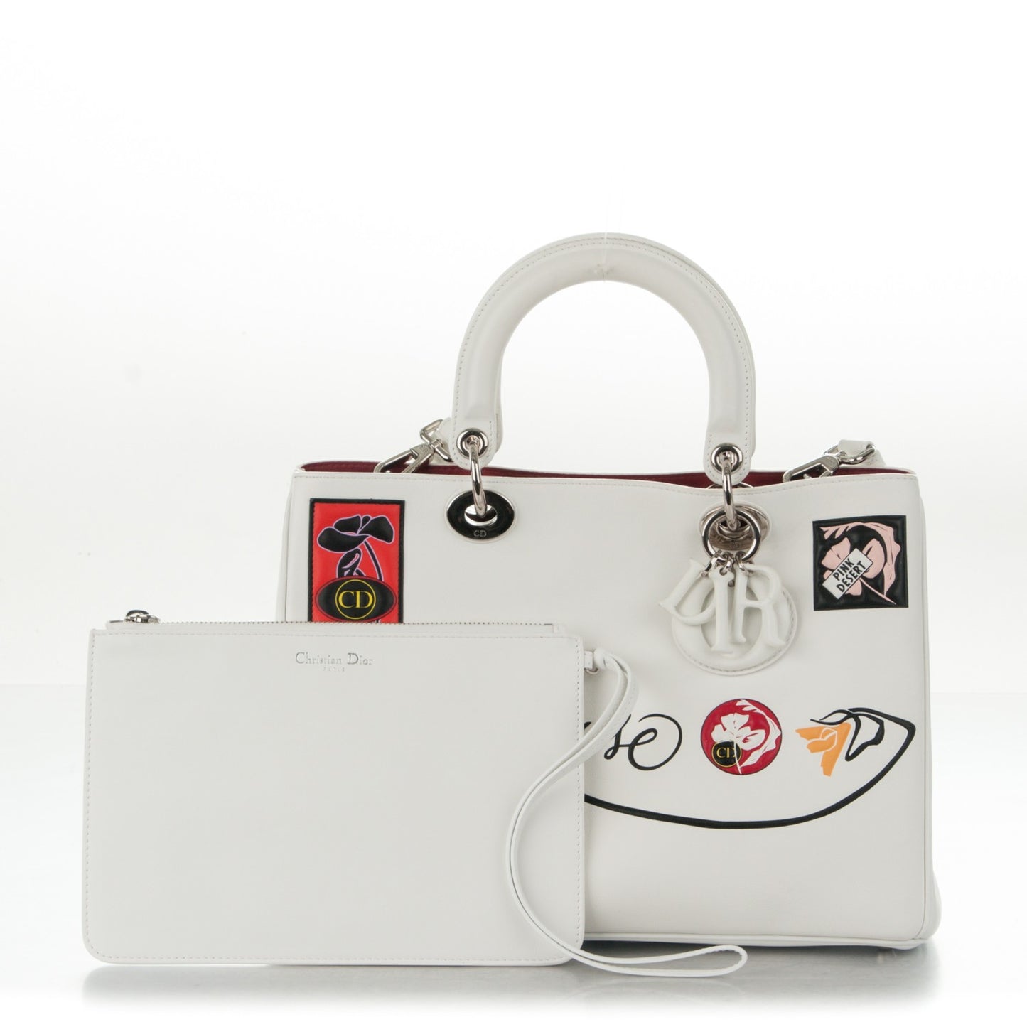 Calfskin Paradise Medium Diorissimo Tote White