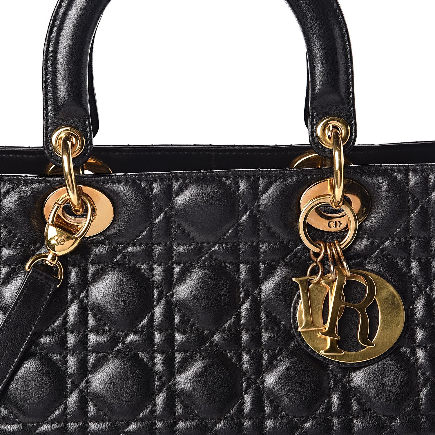 Christian Dior Lambskin Cannage Large Lady Dior Black 10 of 10
