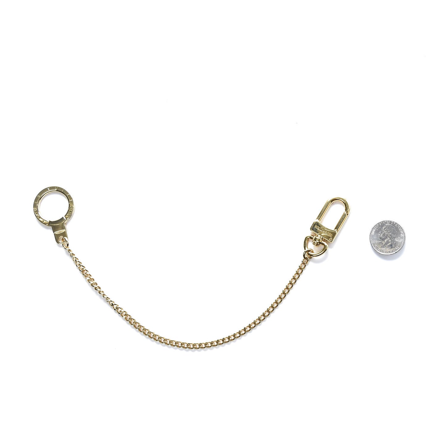 Metal Pochette Extender Key Ring Chain Gold