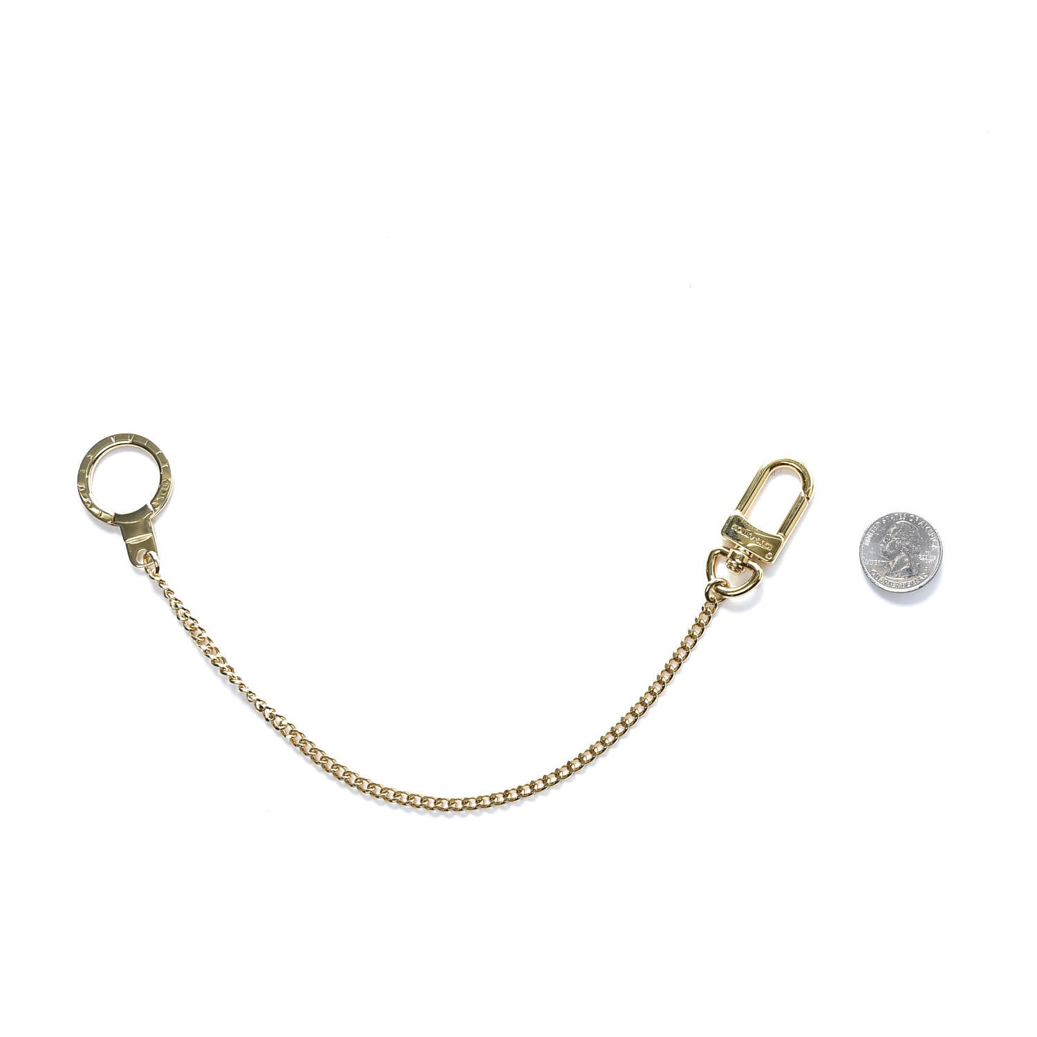 Louis Vuitton Metal Pochette Extender Key Ring Chain Gold 2 of 5