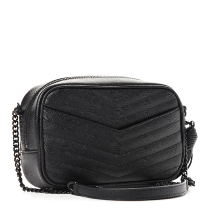 Saint Laurent Grain De Poudre Matelasse Monogram Mini Lou Camera Bag Black 3 of 10
