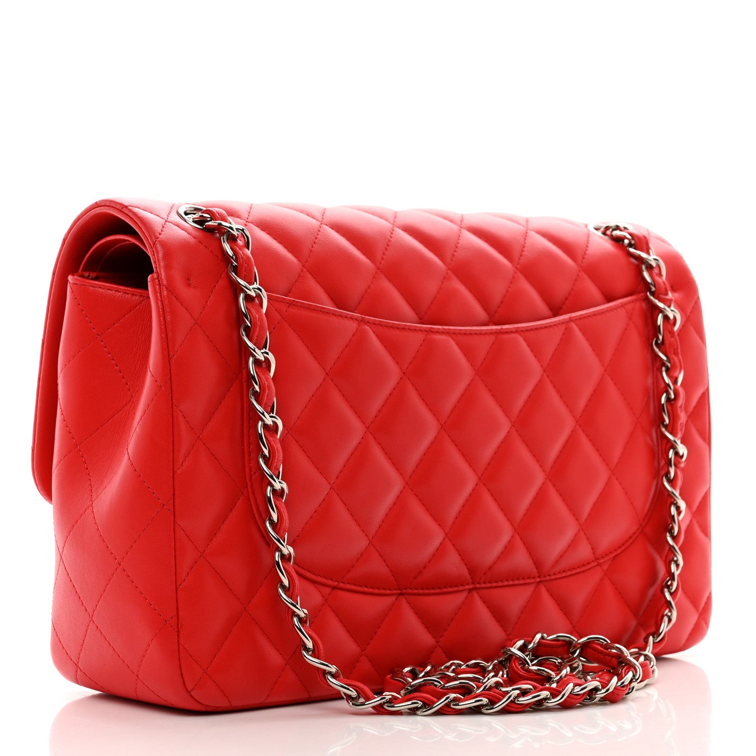 Chanel Lambskin Quilted Jumbo Double Flap Red 3 of 11