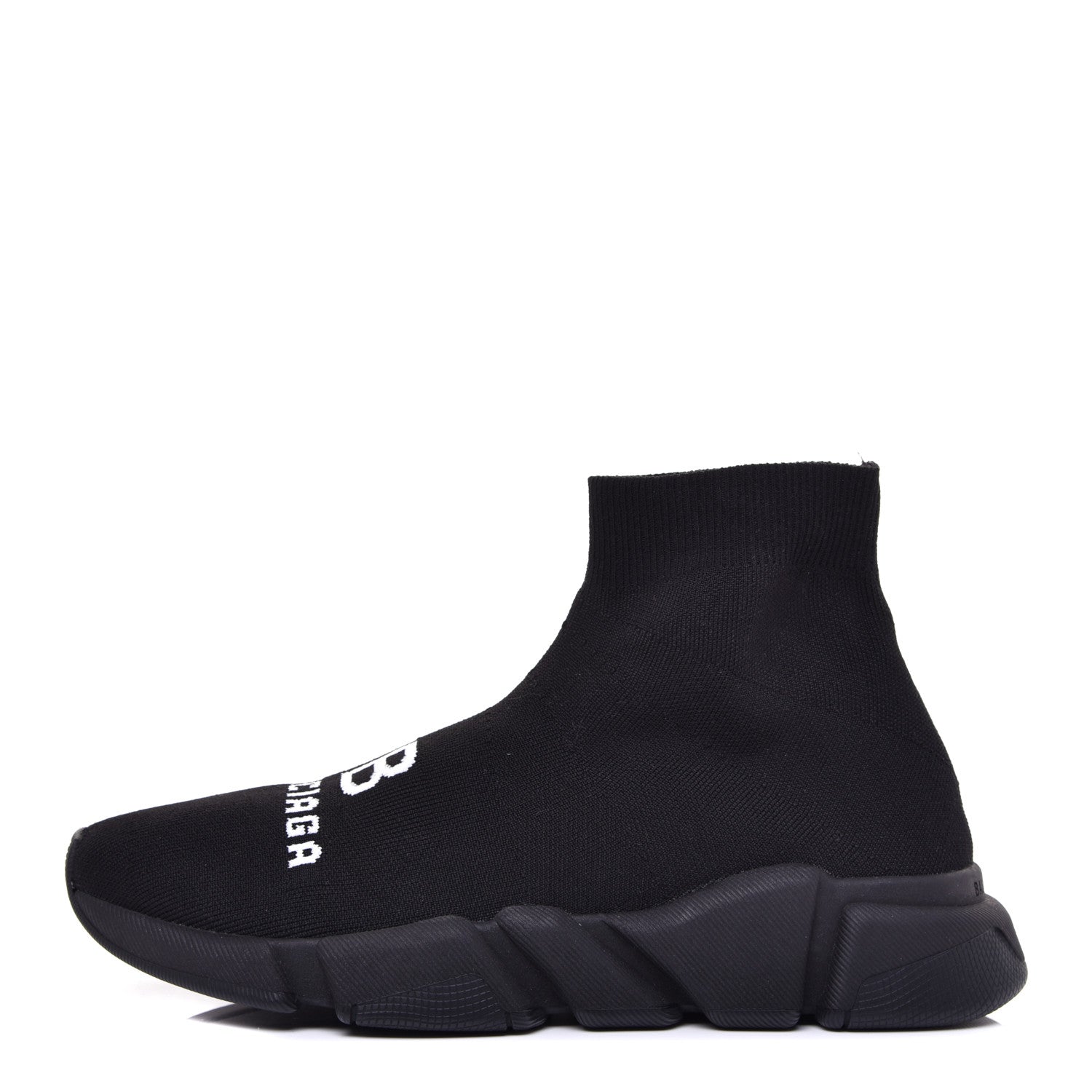 Balenciaga Neoprene Knit Logo Womens Speed Sneakers 39 Black 1 of 8