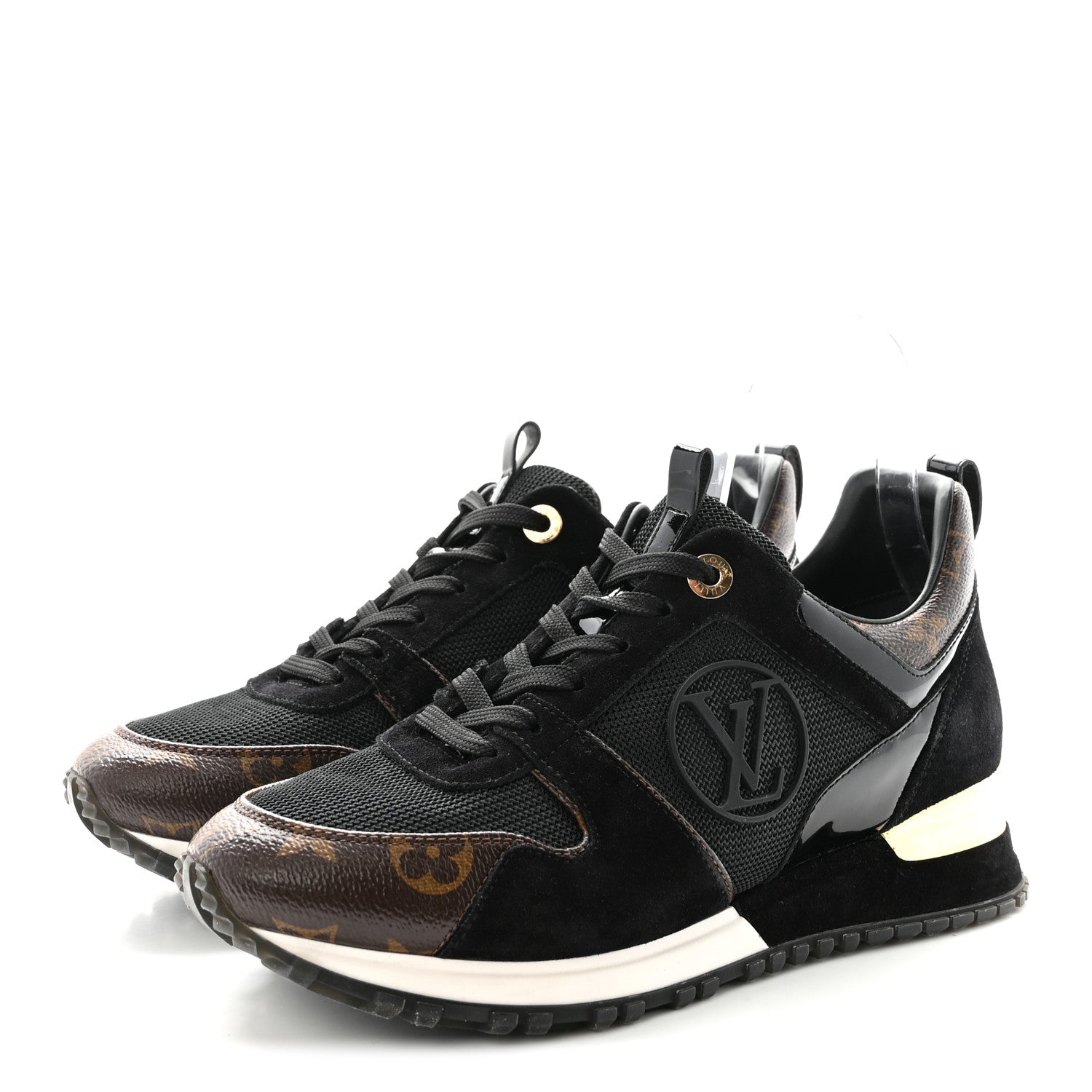Louis Vuitton Suede Monogram Run Away Sneakers 37.5 Black 4 of 9