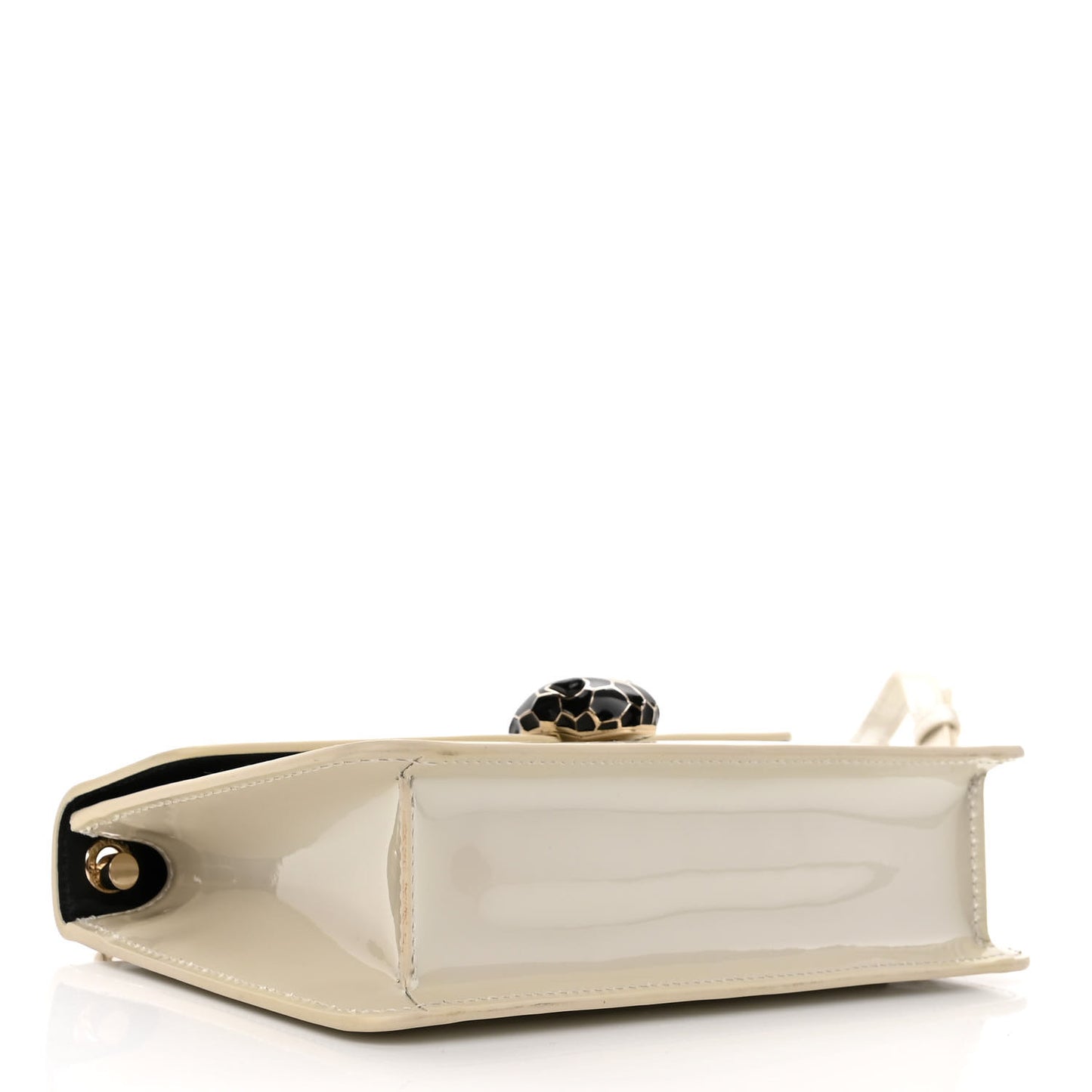 Patent Serpenti Forever Small Shoulder Bag White