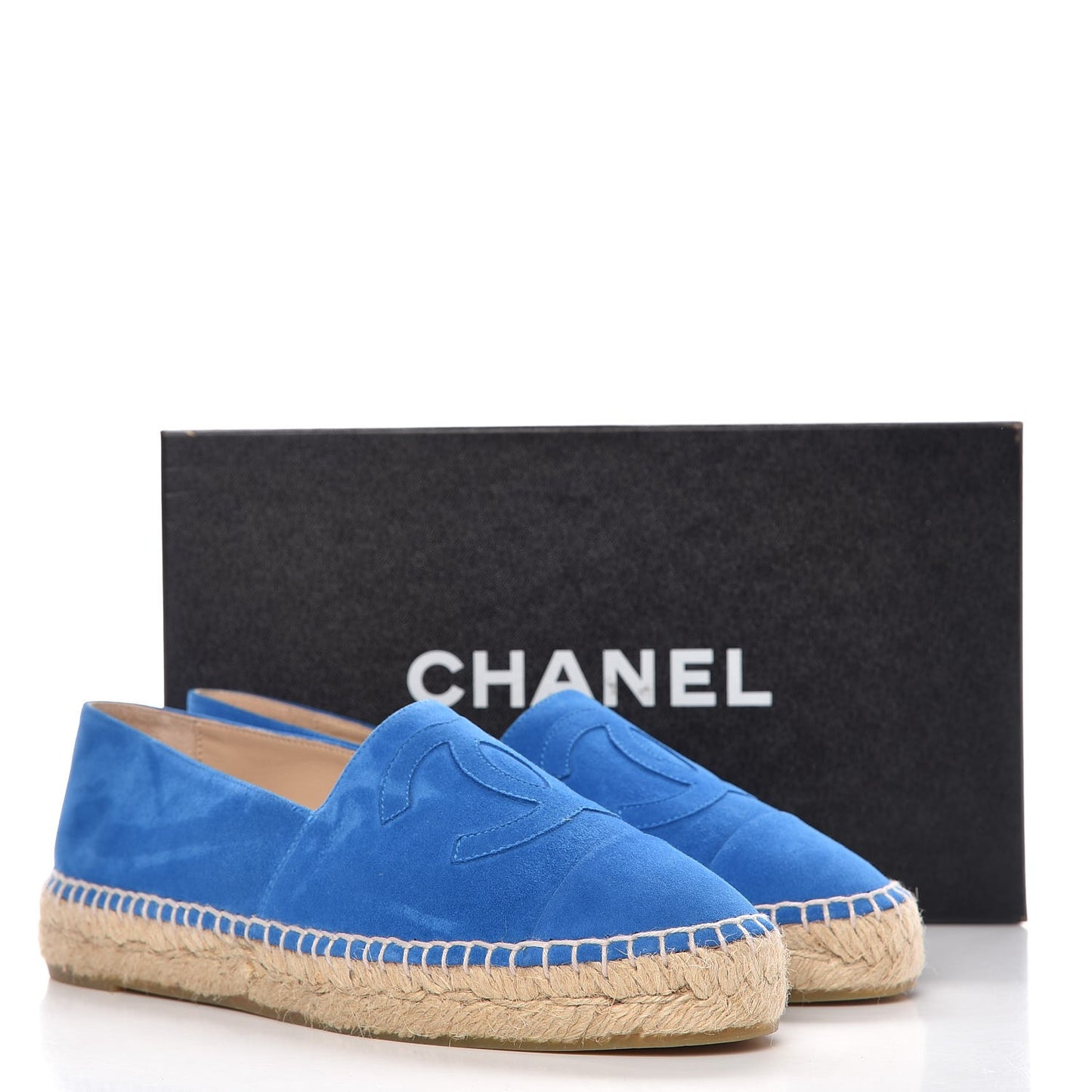 Suede Lambskin CC Espadrilles 38 Blue