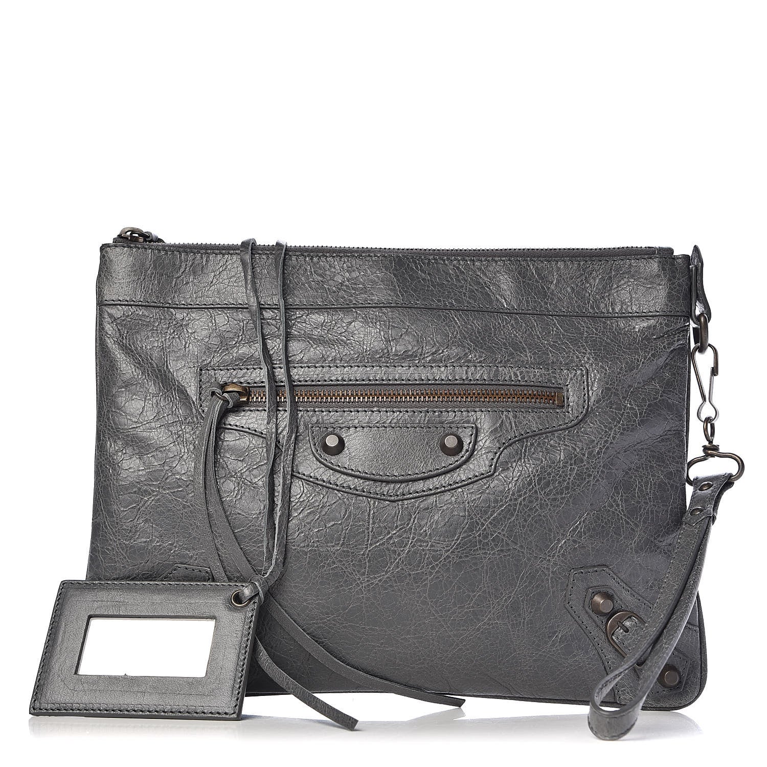 Balenciaga Agneau Classic Hardware Flat Handle Clutch Gris Tarmac 1 of 7