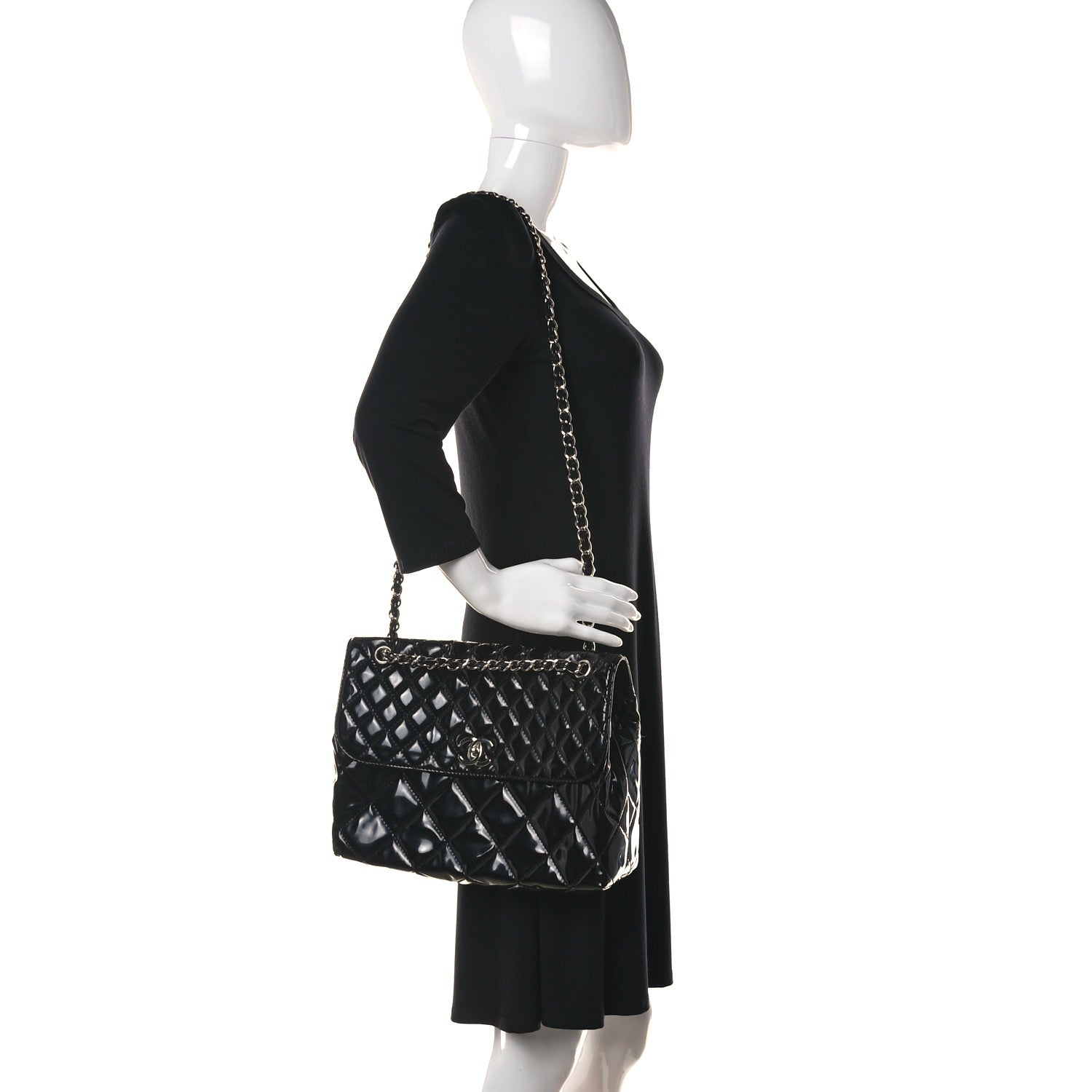 Chanel Vinyl Quilted In the Business Flap Bag Black 2 of 14