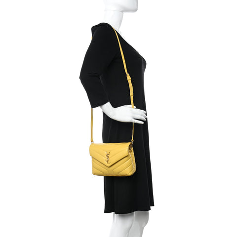Calfskin Y Quilted Monogram Toy Loulou Crossbody Bag Sunflower